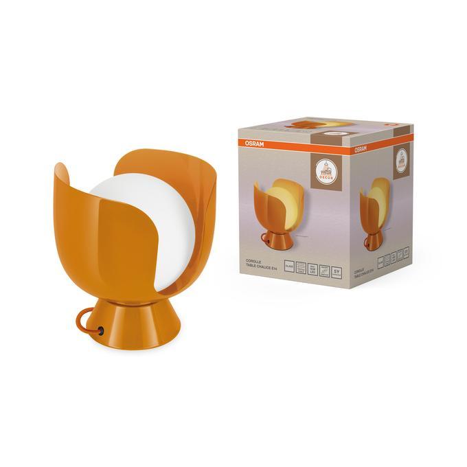 lampada da tavolo arancione e14 ledvance decor corolle con confezione