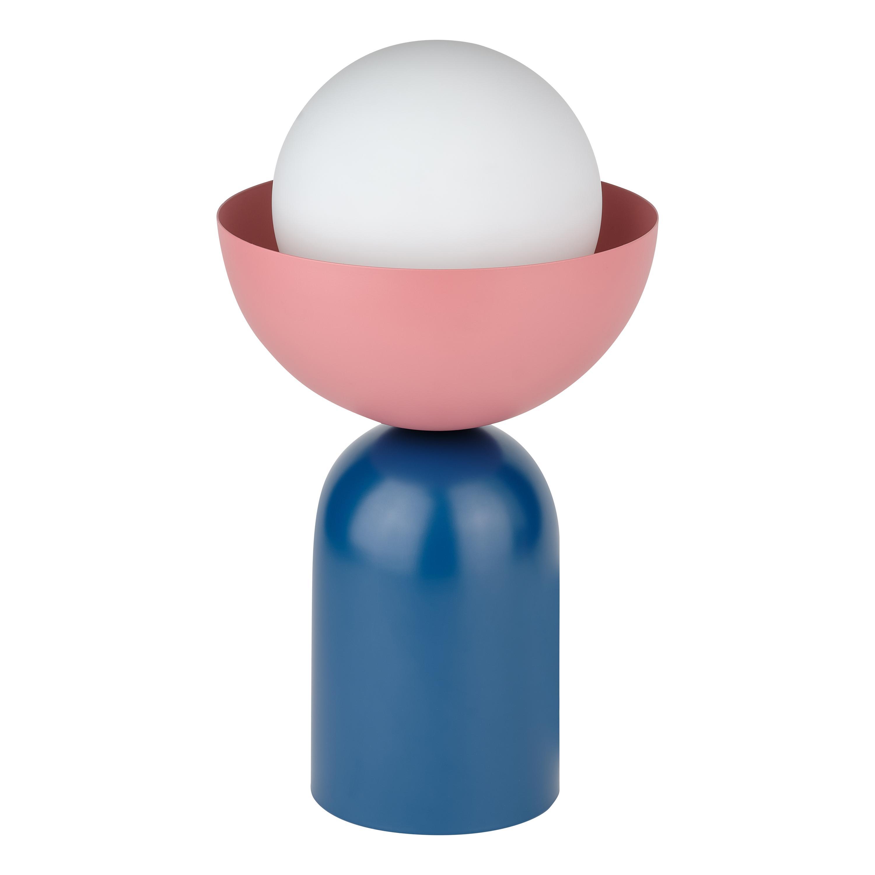 lampada da tavolo decorativa e14 ledvance blu rosa in metallo e vetro