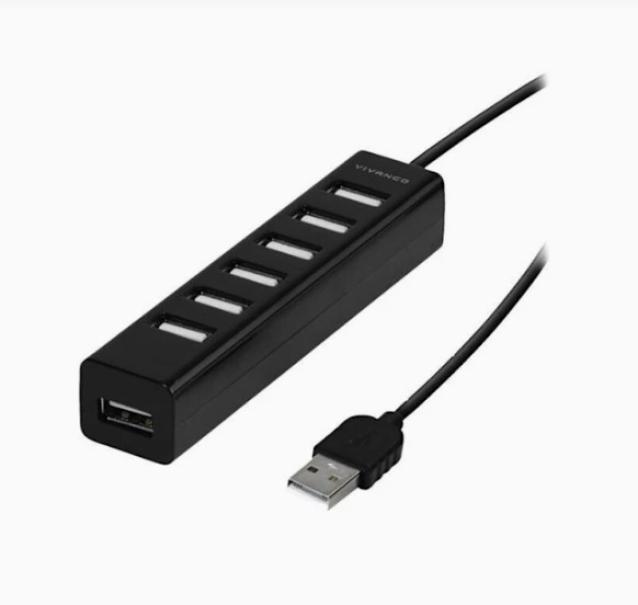 hub usb a 7 porte con cavo usb e alimentazione esterna