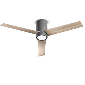 Ventilatore soffitto metallo legno sbiancato/grigio 7185 gr ct