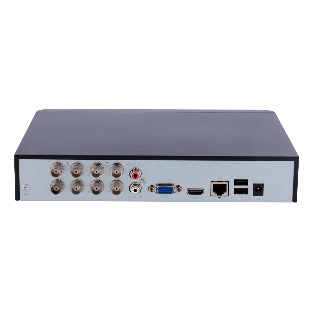 videoregistratore dvr 5n1 8 canali uniview vista posteriore con porte bnc hdmi vga rj45 usb