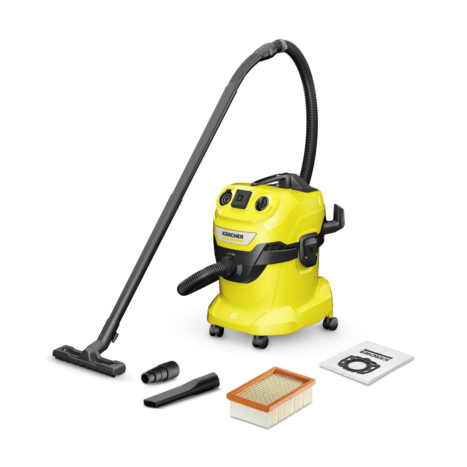 aspiratore solidi e liquidi karcher wd 4 p con accessori e filtro