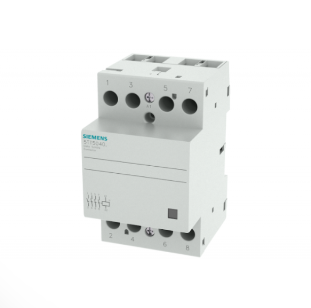 contattore modulare siemens 4 poli 40a guida din vista frontale
