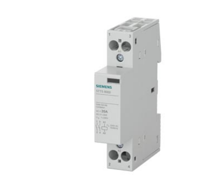 contattore modulare siemens sentron 2no 20a 230v ac vista frontale