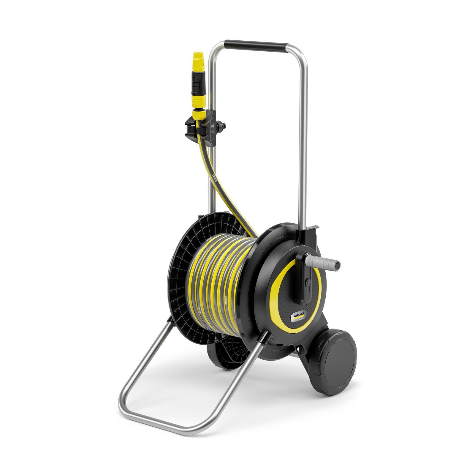 carrello avvolgitubo karcher con tubo da giardino 20 m e porta ugello