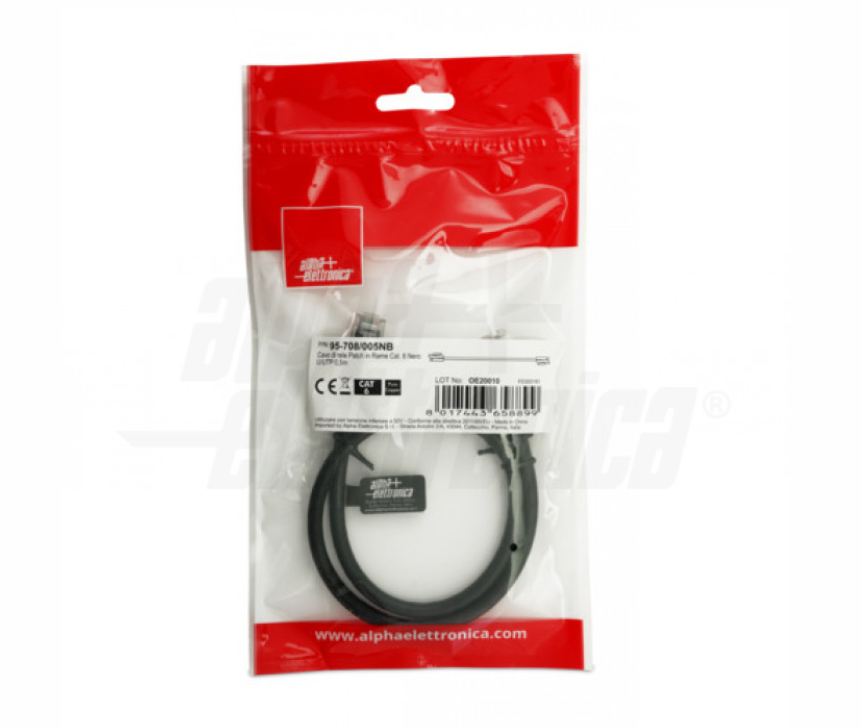 confezione polybag cavo patch cat6 nero 0 5 m