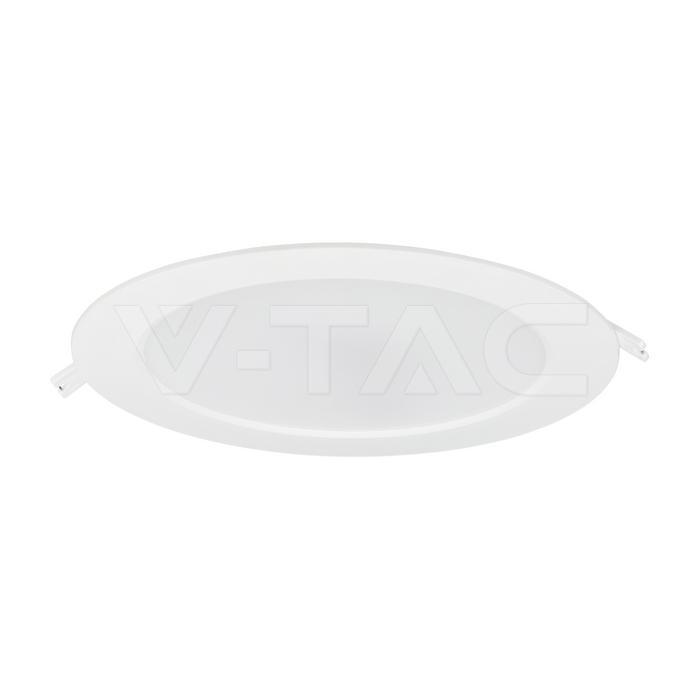 pannello led da incasso tondo v tac 12w cct vista laterale