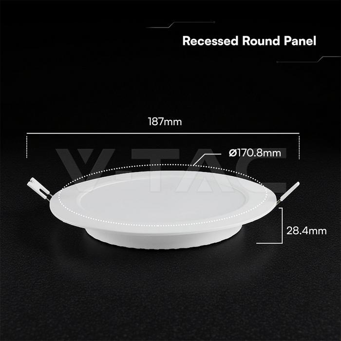 pannello led da incasso tondo dimensioni 187mm foro 170 8mm altezza 28 4mm