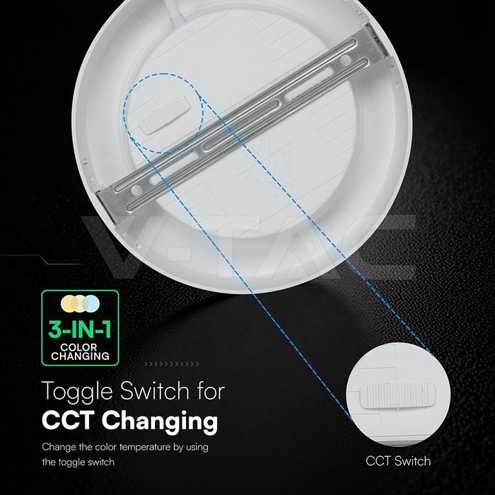 selettore cct pannello led tondo da incasso v tac cambio temperatura colore