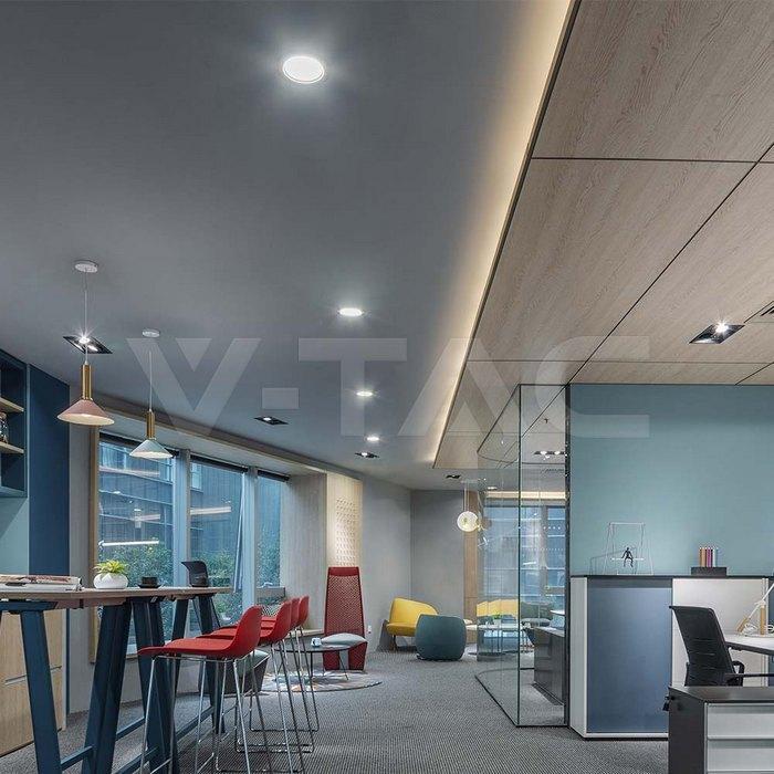 installazione pannello led tondo da incasso v tac in ambiente ufficio