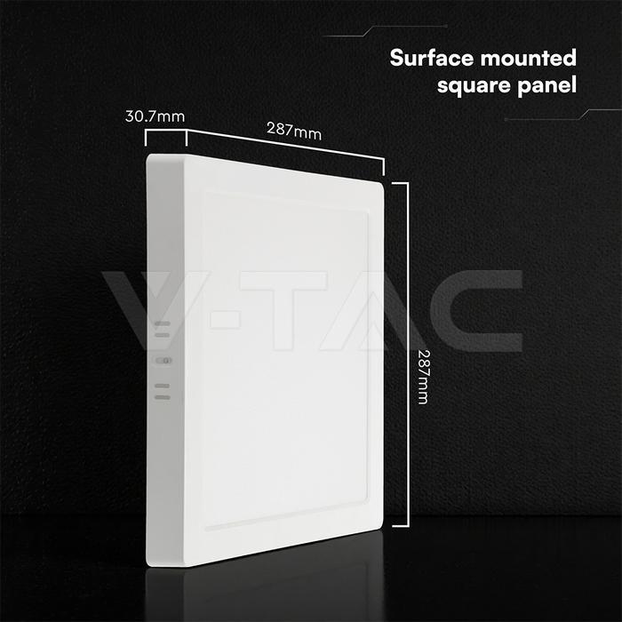 pannello led quadrato da superficie dimensioni 287 mm e spessore 31 mm