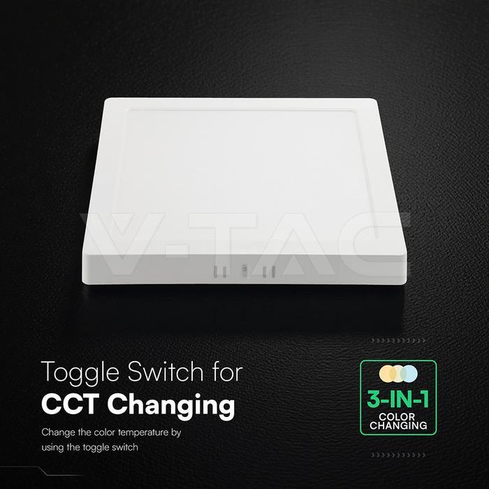 pannello led quadrato con funzione cct 3 in 1 cambio colore