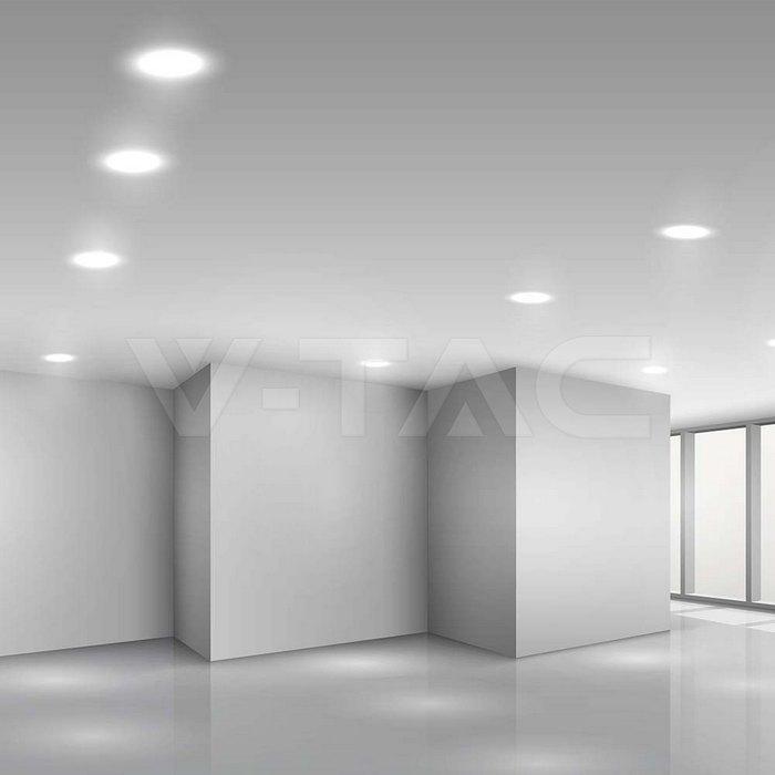 pannello led rotondo da incasso vista frontale bianco