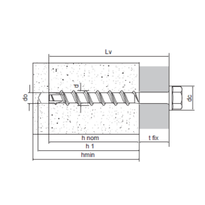 100 vite calcestruzzo testa esagonale resistenza sismica c1 6x60/5  - 72105b0606000