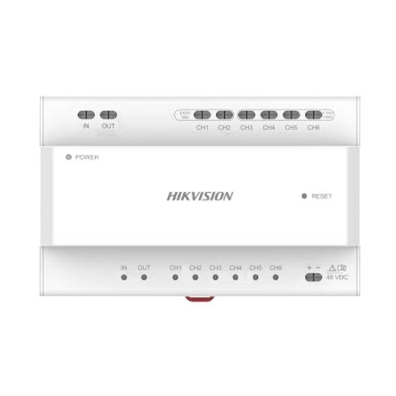 distributore hikvision con canali ch1 ch6 per sistemi 2 fili