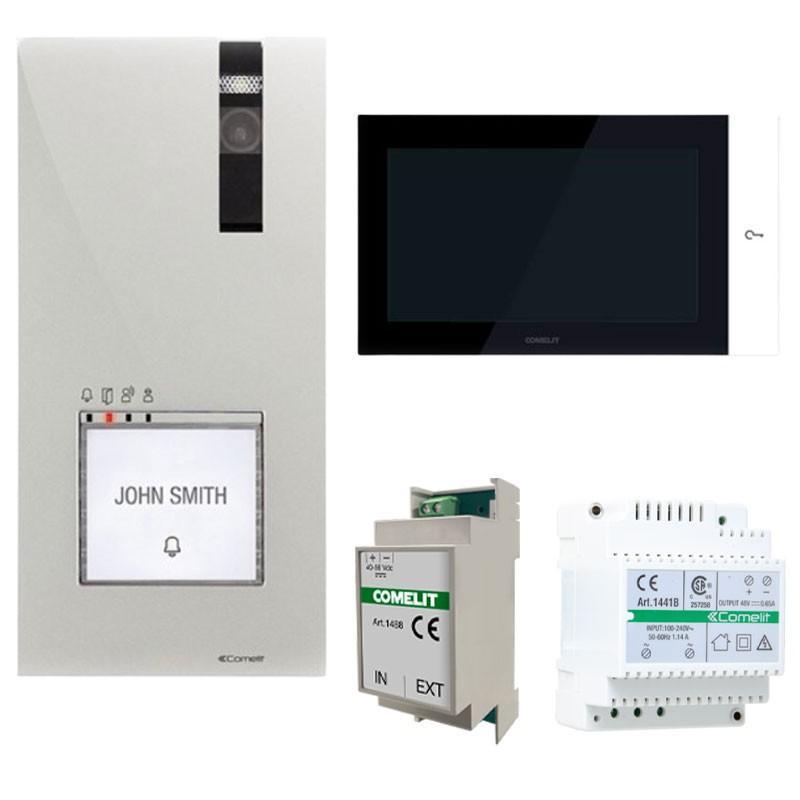 kit videocitofono comelit quadra vip monitor 7 pollici pulsantiera esterna