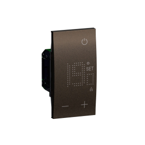 Termostato digitale con sonda e display retroilluminato bronze  2 moduli living now  - kb4691