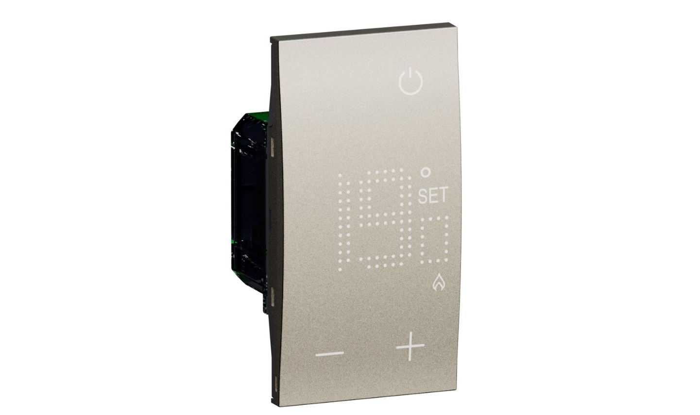 termostato bticino living now champagne con display retroilluminato