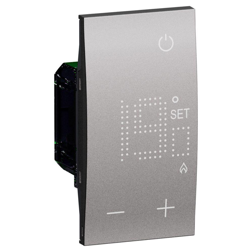 termostato da incasso steel con display retroilluminato bticino living now 2 moduli