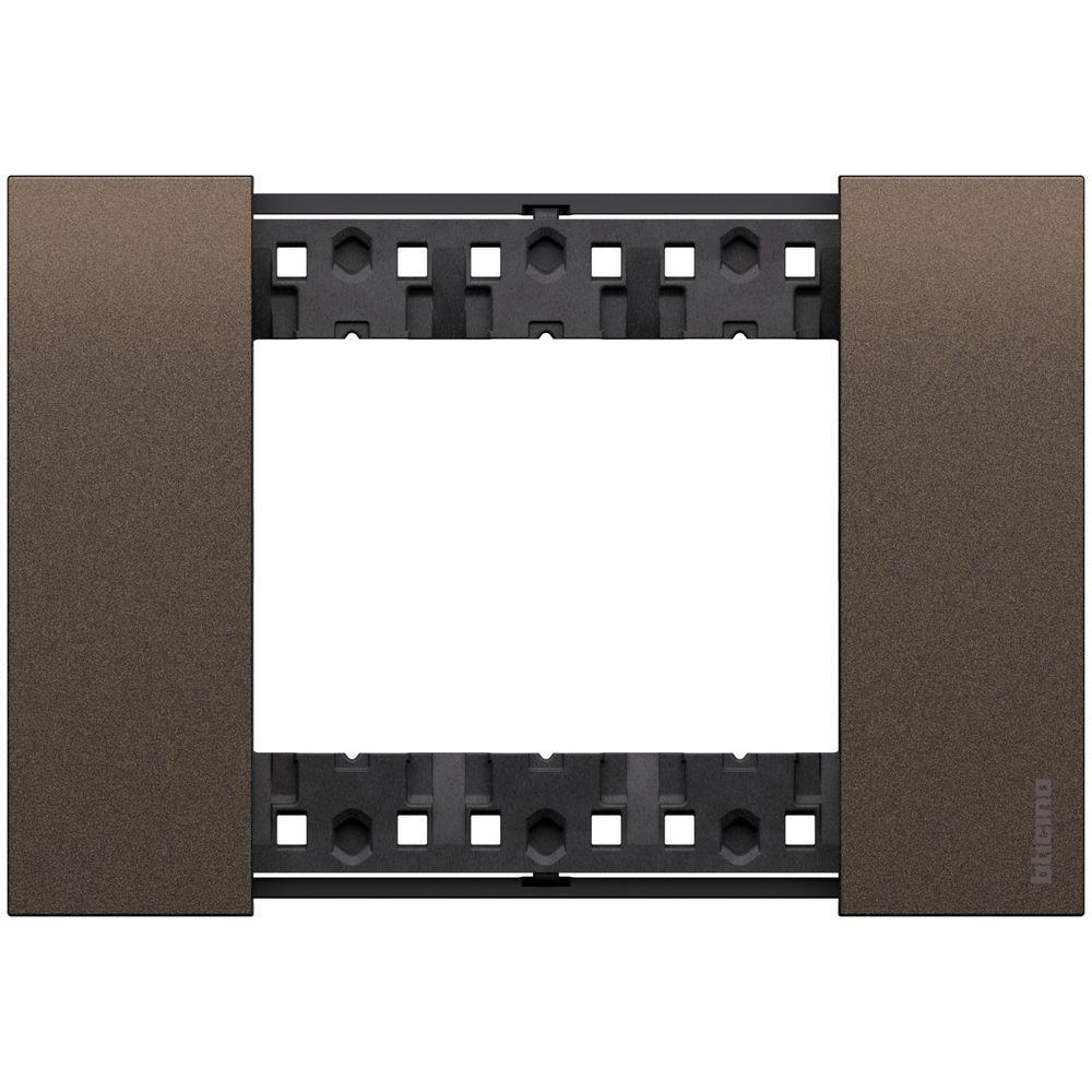 placca bticino living now 3 moduli finitura bronze