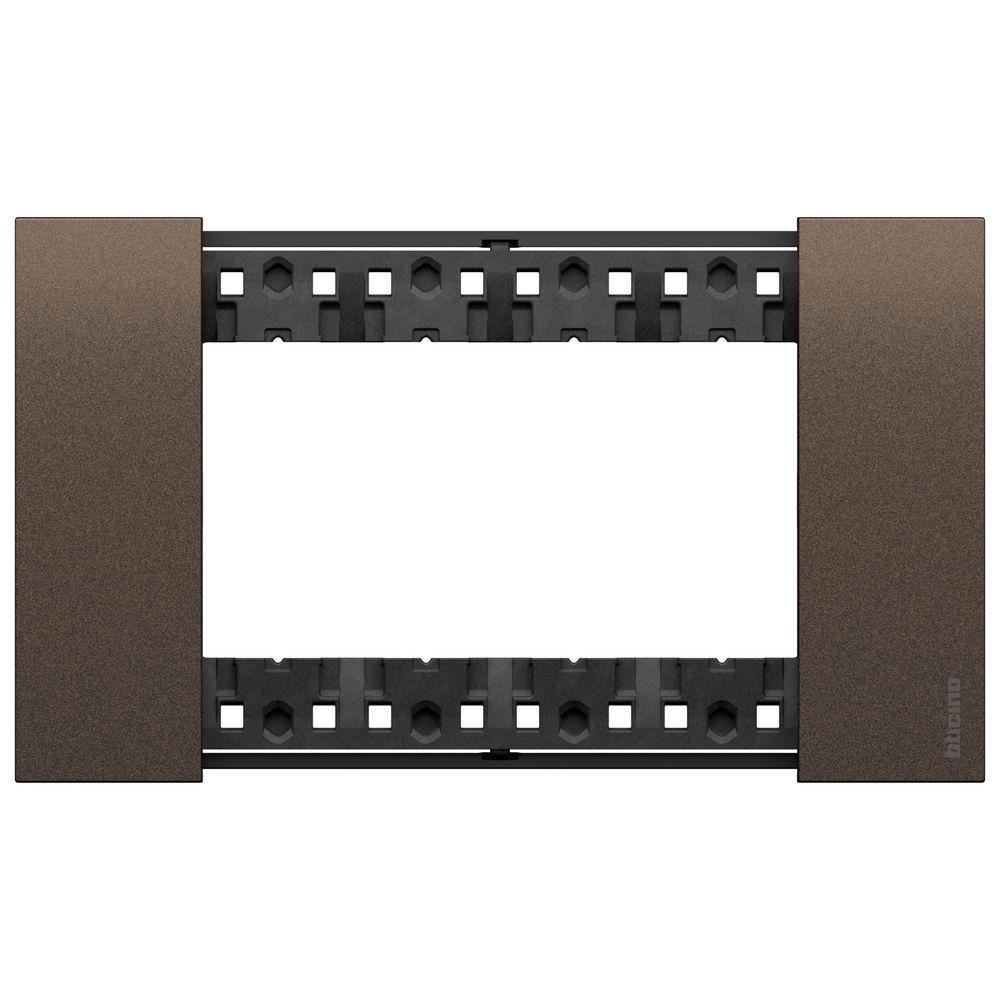 placca bticino living now 4 moduli finitura bronze