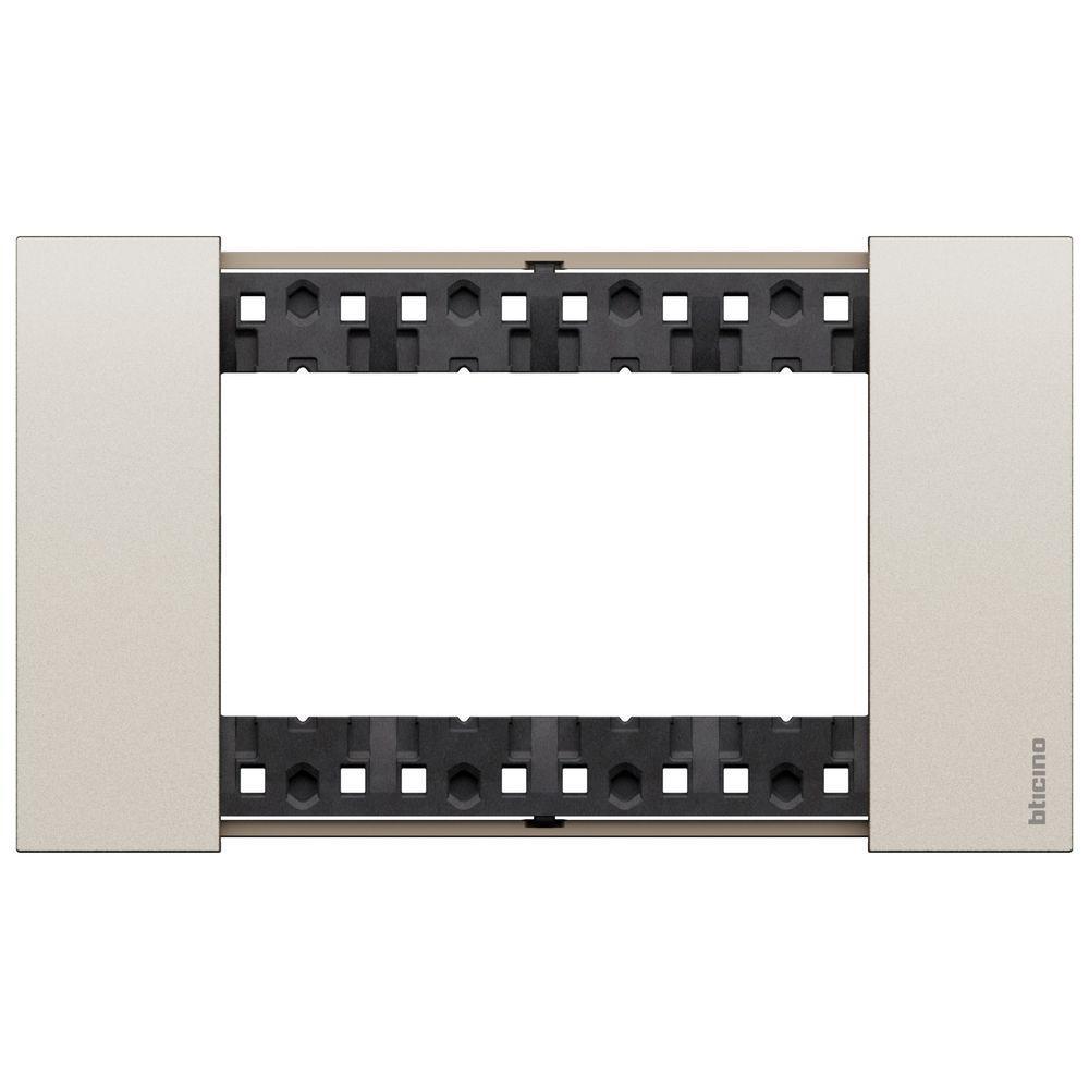 placca bticino living now 4 moduli finitura champagne