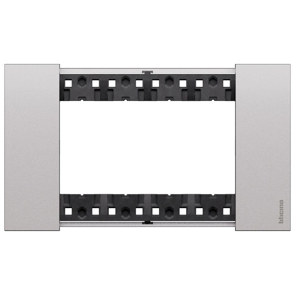 placca bticino living now 4 moduli finitura steel