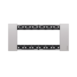 Placca 6 moduli finitura steel - materiale zama living now   - ka4806ks
