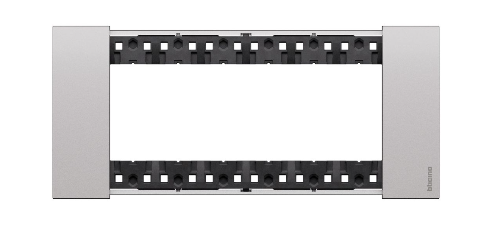 placca bticino living now 6 moduli finitura steel