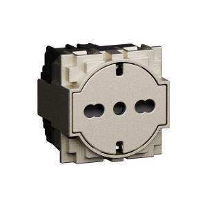 Presa flat 16a 2pt 2 moduli  living now kc4140a16f