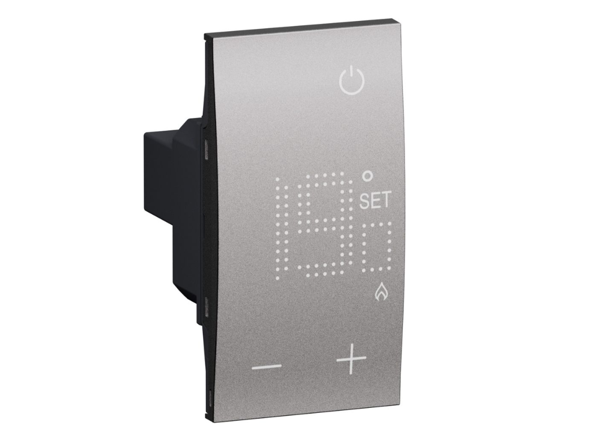 termostato ambiente elettronico bticino living now steel 230v termostato ambiente elettronico bticino living now steel 2 moduli