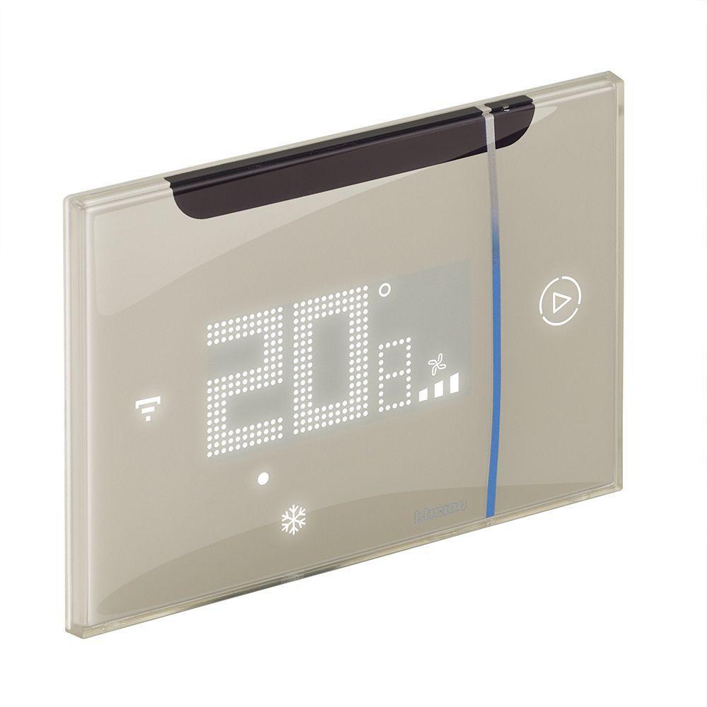 termostato connesso wifi da incasso bticino smarther ac colore sabbia vista frontale