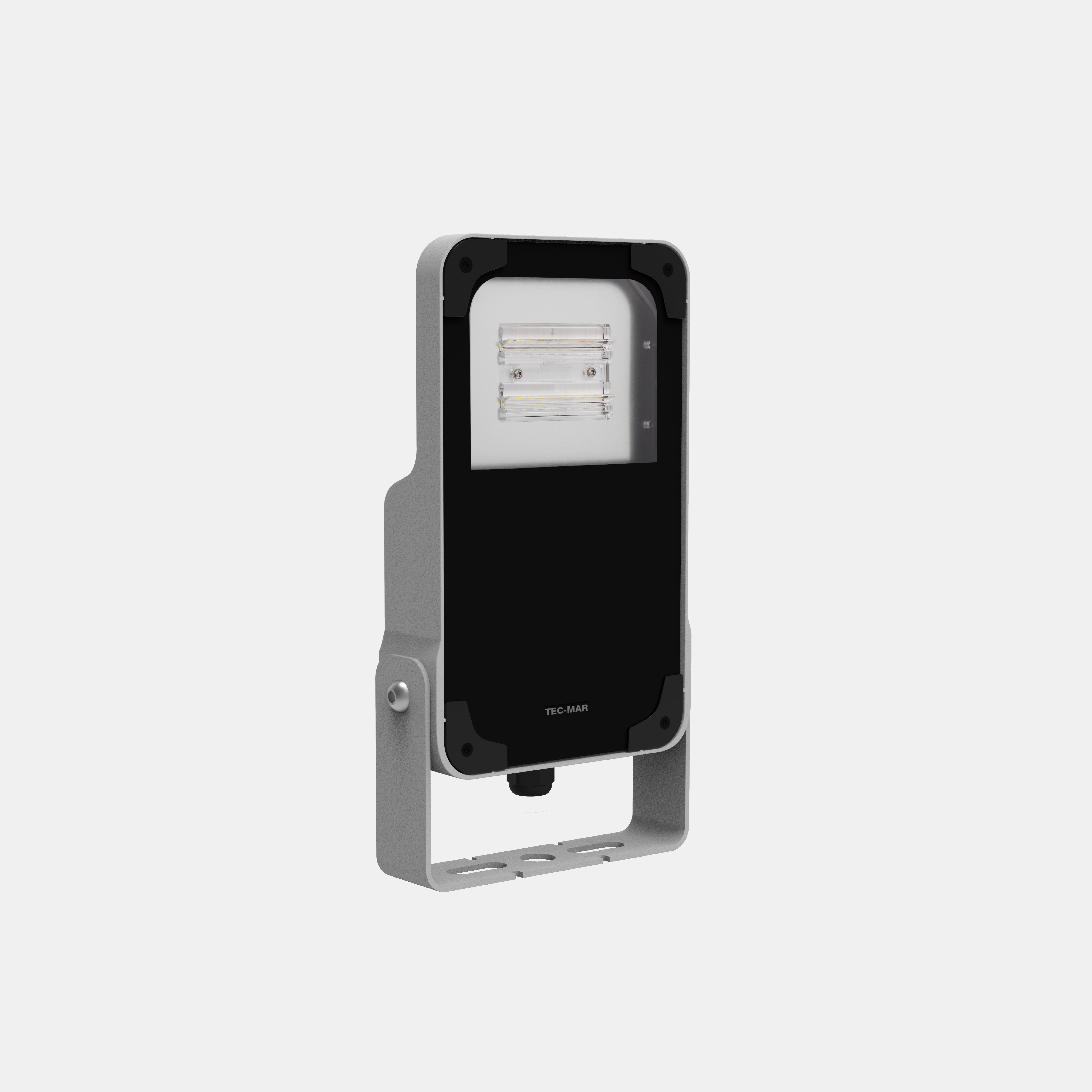 proiettore led tec mar finitura silver con staffa di fissaggio