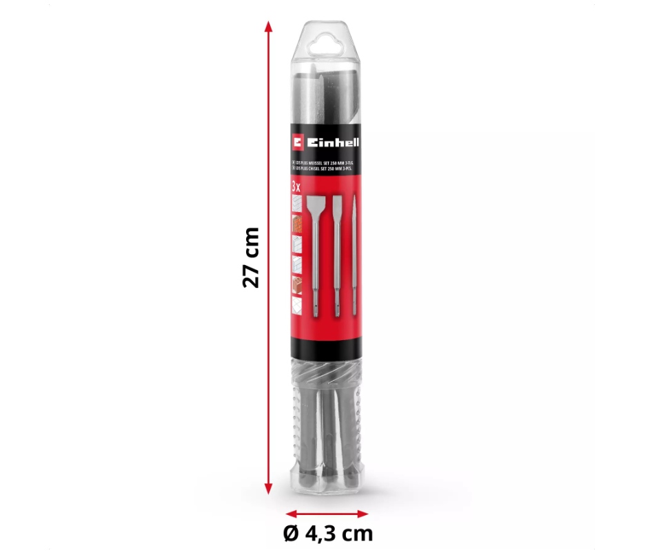 scalpello piatto sds plus in uso su calcestruzzo con martello tassellatore