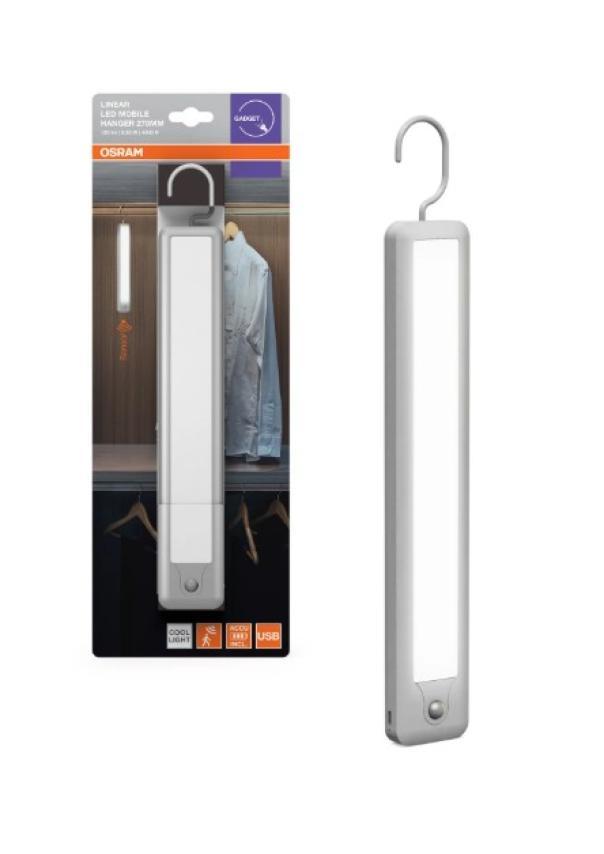 lampada led mobile lineare 270 mm con gancio e ricarica usb ledvance