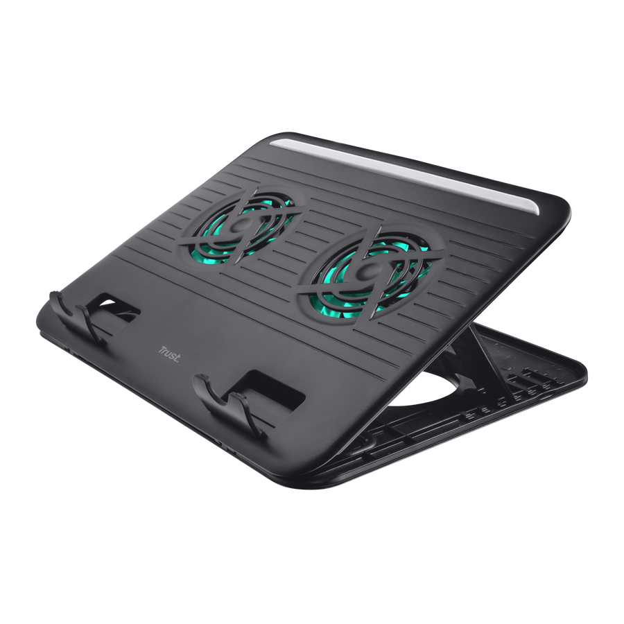 base ventilata per notebook trust inclinabile con doppia ventola