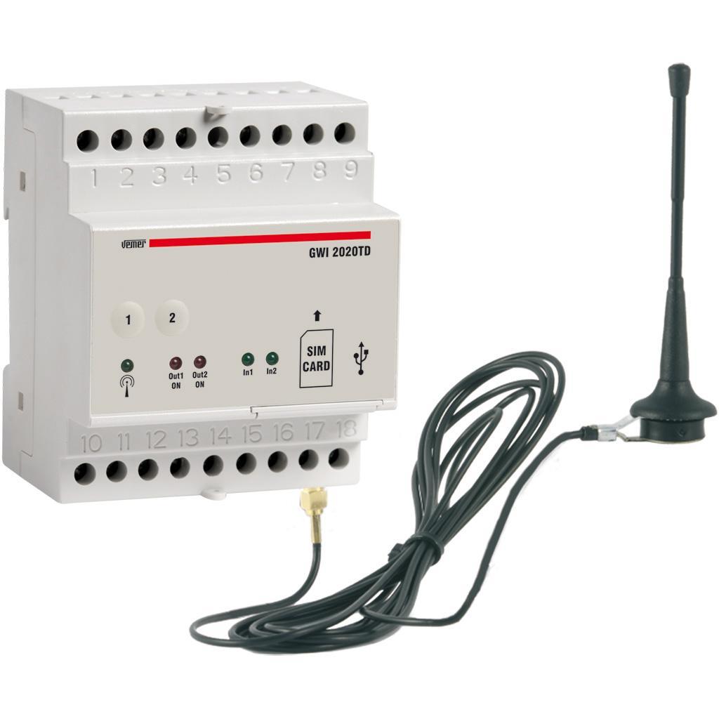 interfaccia gsm per teledistacco cei 0 16 su barra din con antenna esterna