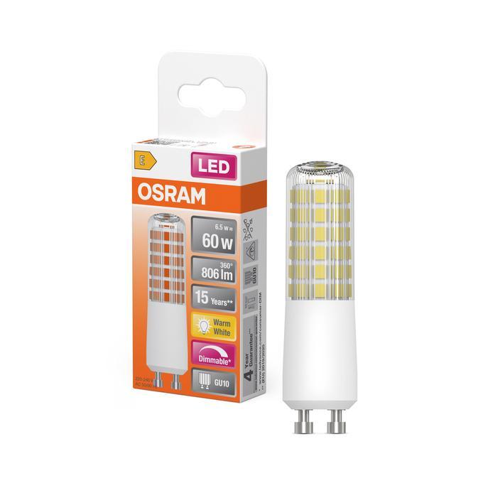 lampadina led gu10 slim clear dimmerabile 6 5w 2700k 806 lm