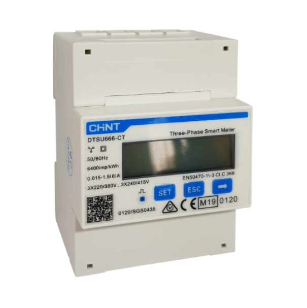 contatore energia trifase chint dtsu666 ct display lcd guida din contatore energia trifase chint dtsu666 ct con display lcd su guida din