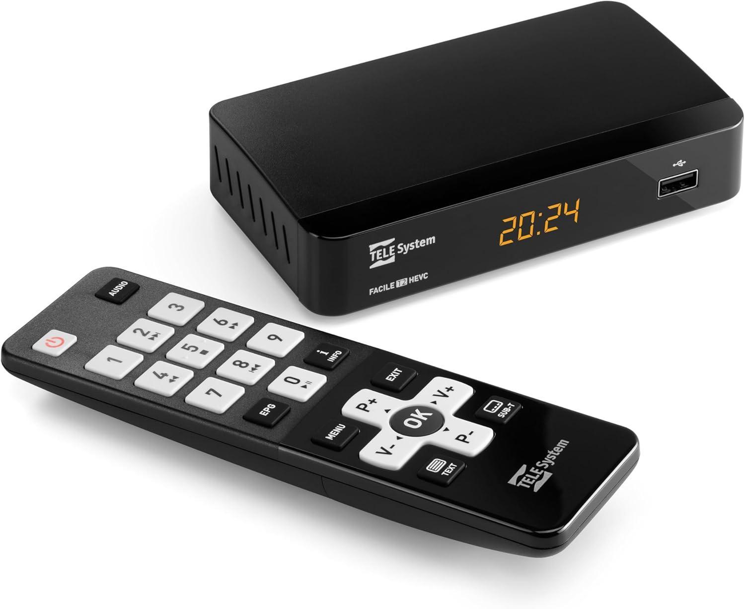 confezione decoder digitale terrestre dvb t2 hevc telesystem confezione decoder digitale terrestre dvb t2 hevc telesystem