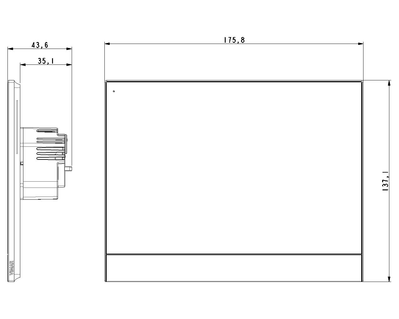 disegno tecnico touch view 7 pollici misure disegno tecnico touch view 7 pollici con misure 175 8 per 137 1 millimetri