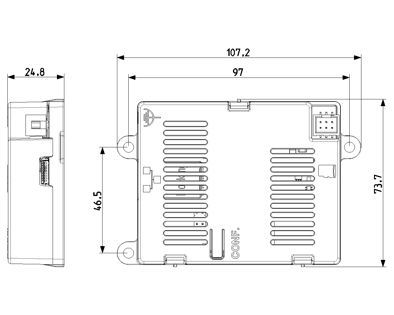 ingombri gateway antintrusione vimar by alarm plus disegno quotato gateway antintrusione vimar by alarm plus ingombri