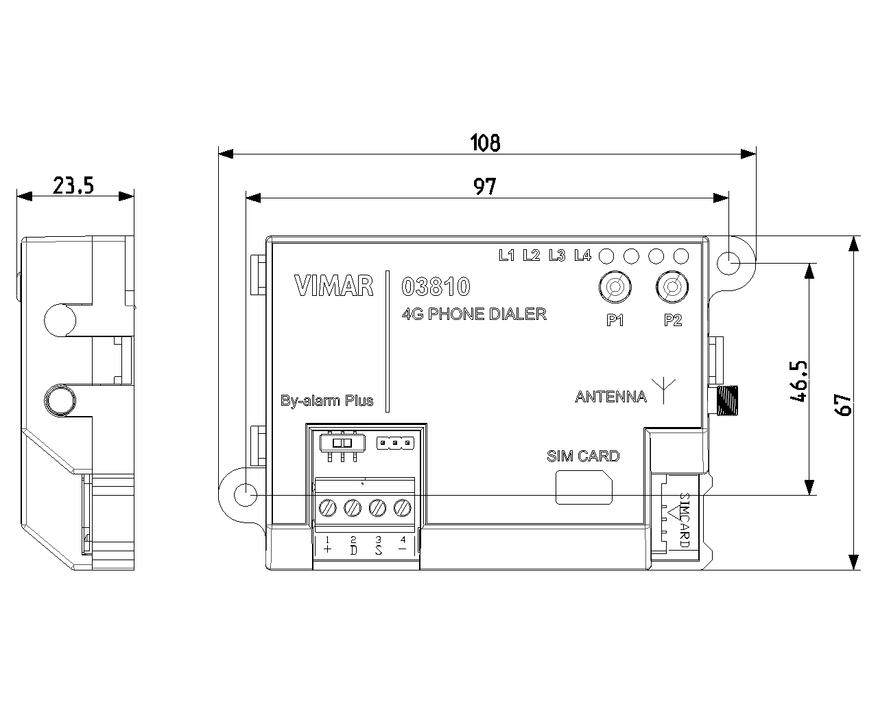 vista tridimensionale scheda comunicatore gsm vimar by alarm plus vista tridimensionale scheda comunicatore gsm vimar by alarm plus