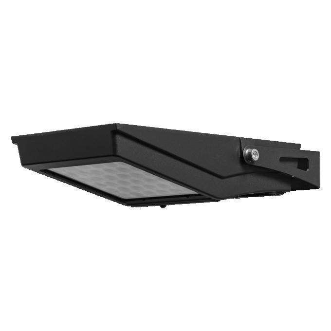 proiettore solare led nero vista frontale con modulo led