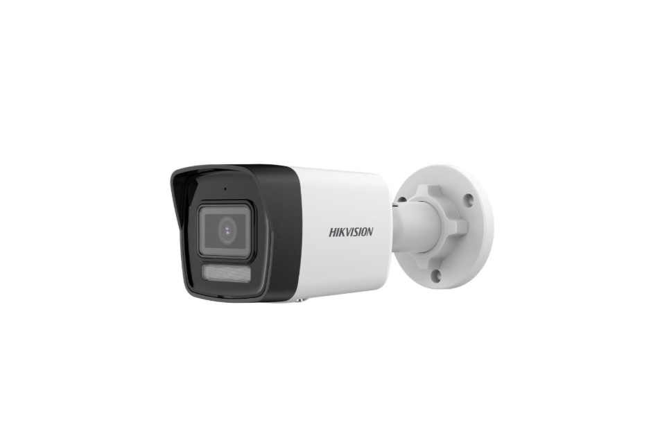 telecamera ip bullet hikvision da esterno con staffa di fissaggio