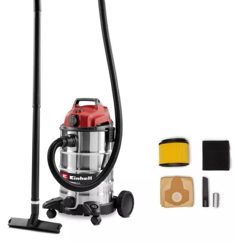 aspiratore solidi e liquidi einhell 30 litri con accessori e filtri aspiratore solidi e liquidi einhell 30 litri con accessori e filtri