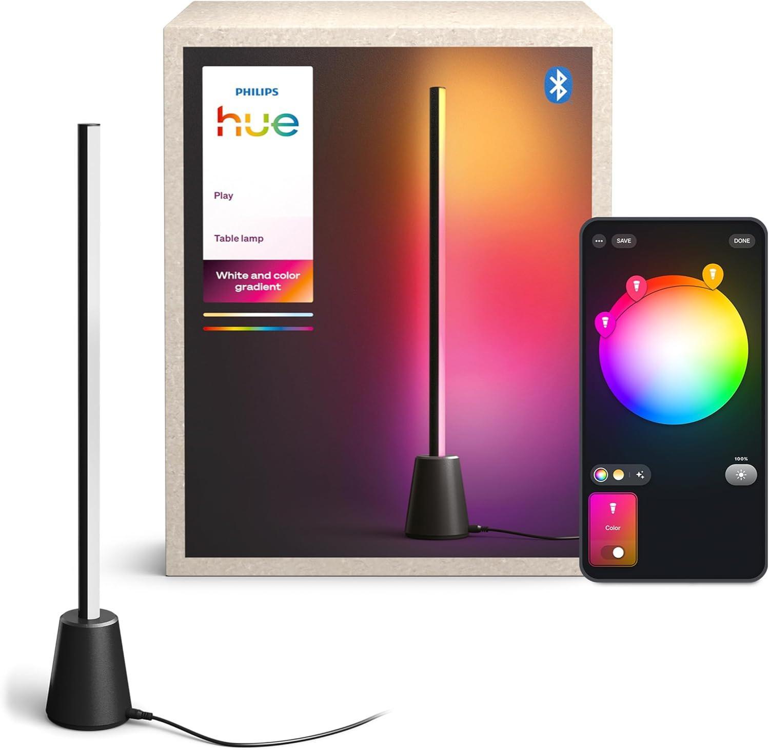 philips hue play lampada da tavolo con controllo colori da app confezione lampada da tavolo philips hue play e controllo colori da app