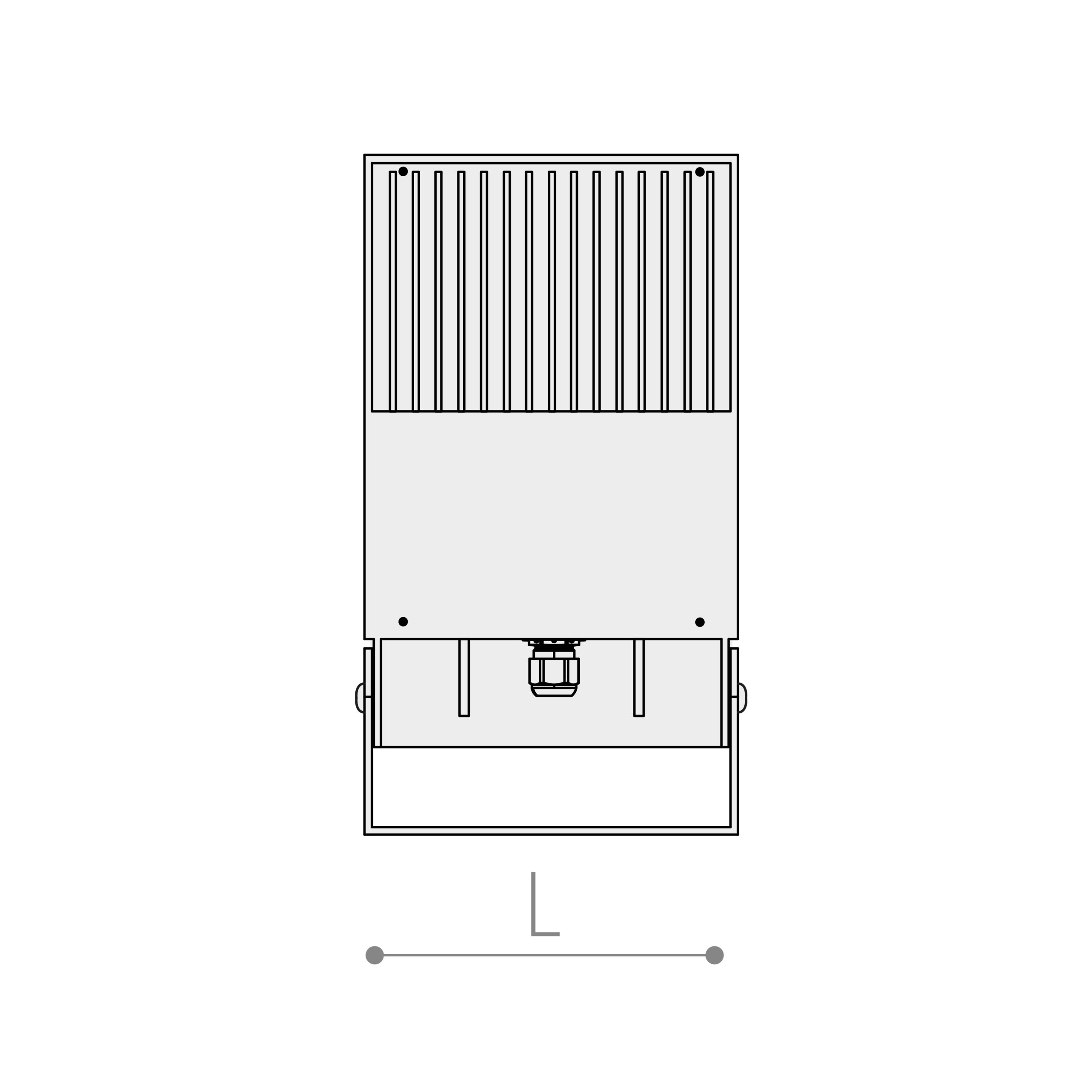 Proiettore LED Tec Mar Polar 2 vista posteriore proiettore led tec mar polar 2 vista posteriore con dissipatore