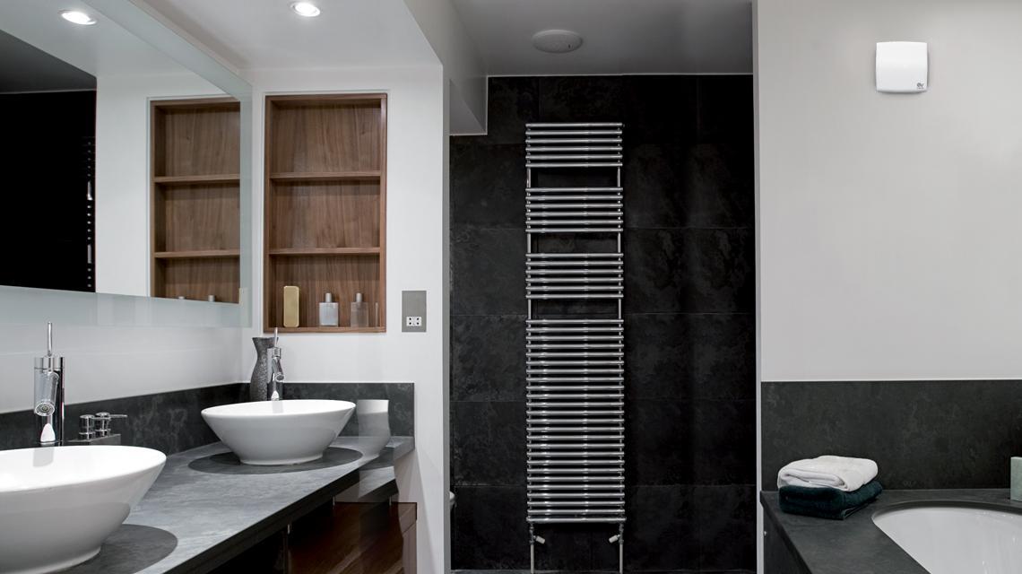 applicazione aspiratore da muro in bagno aspiratore da muro installato in ambiente bagno moderno