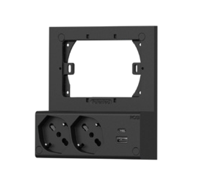 Modulo multipresa emilia smart con doppia presa schuko e usb rosi